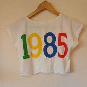 Vintage 80s Short Sleeve Crop Top 1985 BJ Frog